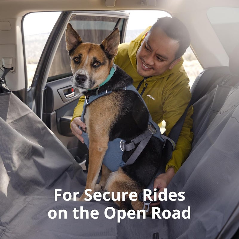 RUFFWEAR , Load Up Dog Car Harness, Padded Adjustable Travel Restraint with Universal Seat Belt Attachment and Strength-Rated Metal Hardware, for Road Trips in Cars & SUVs, Slate Blue, Small - Image 3